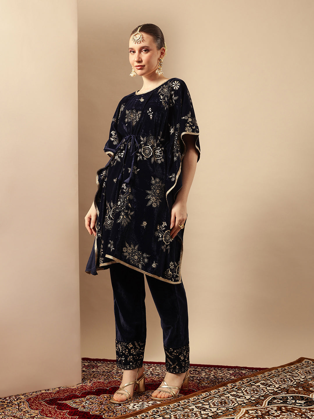 Rich Navy  Kaftan Set Co-ords