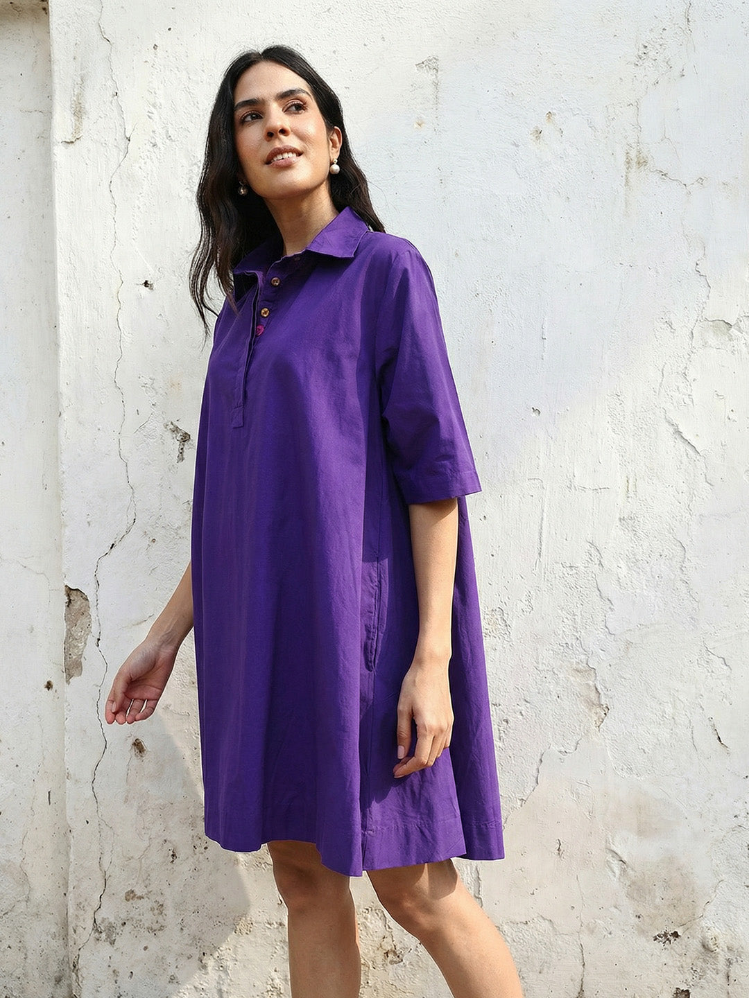 Comfy Purple A Line Dresses