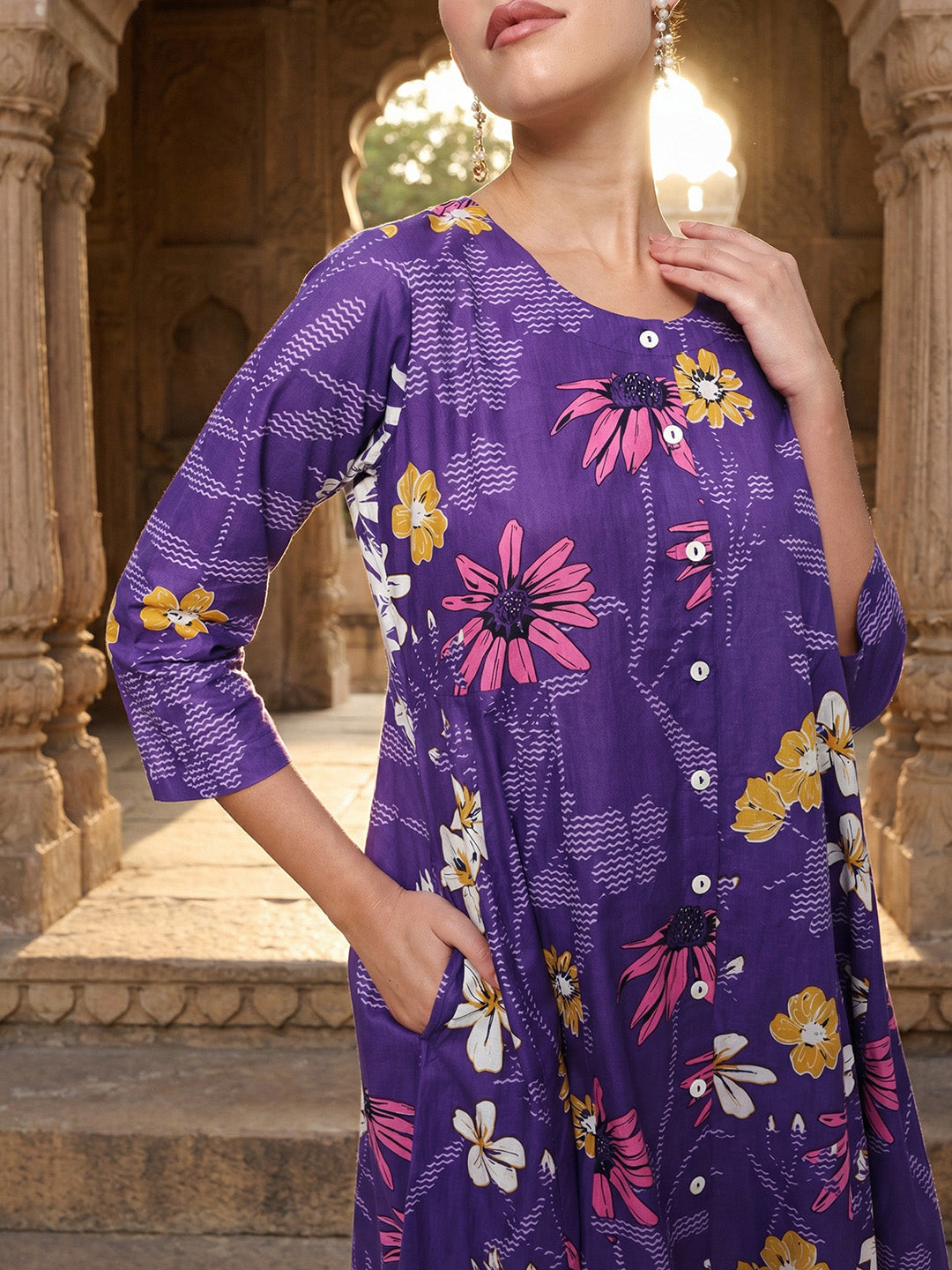 Comfy Purple A Line Kurta sets