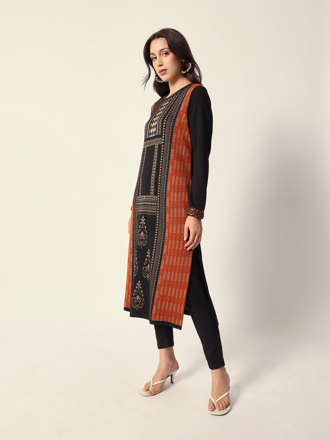 Woven Design Jacquard Kurta Straight Fit Kurta