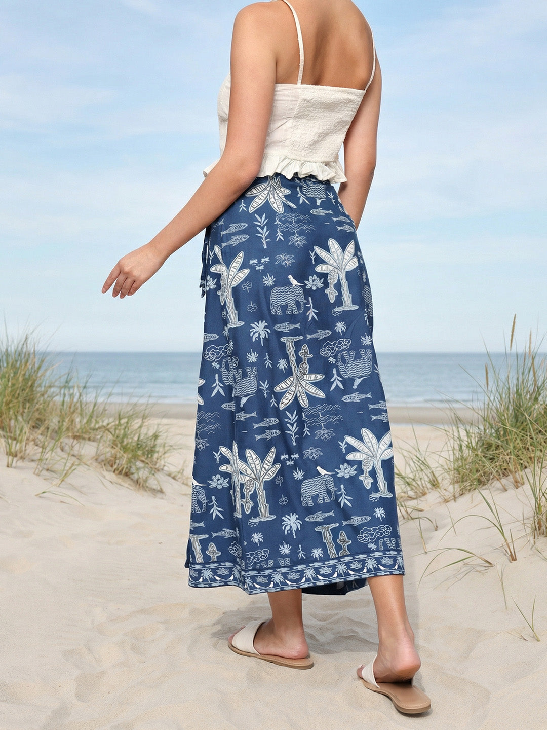 Comfy Indigo Wrap Skirts