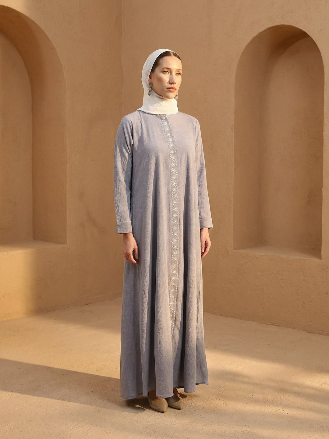 Rich Lavender Relaxed Abaya with Hijab