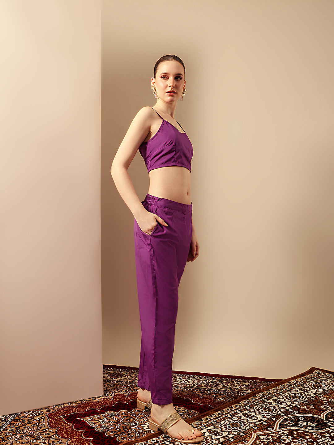 Graceful Purple Straight Kurta Sets