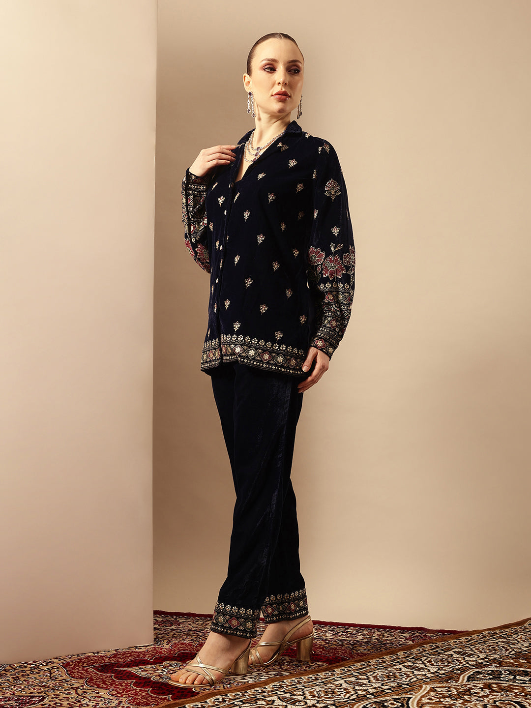 Rich Navy Blue  Regular Co-ords