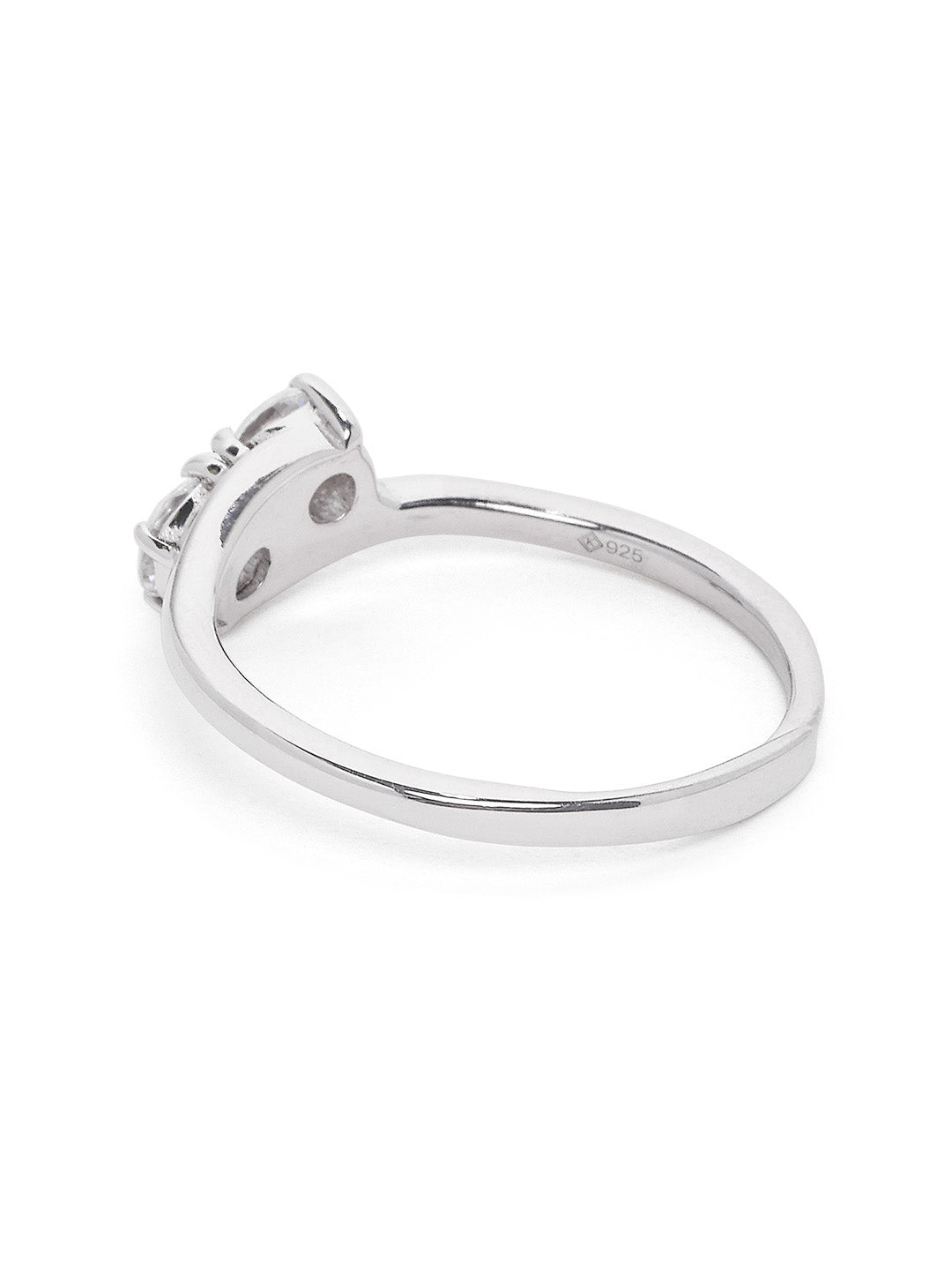 925 Silver Rodium Plated Zircon Ring
