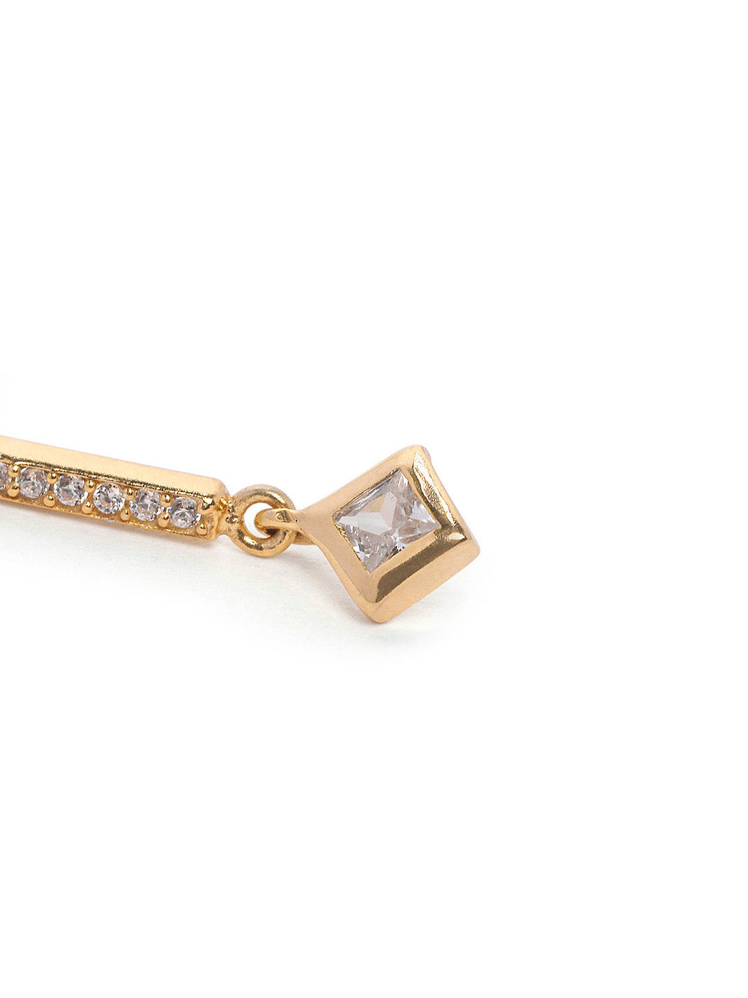 925 Silver Gold Plated Zircon drop Earring