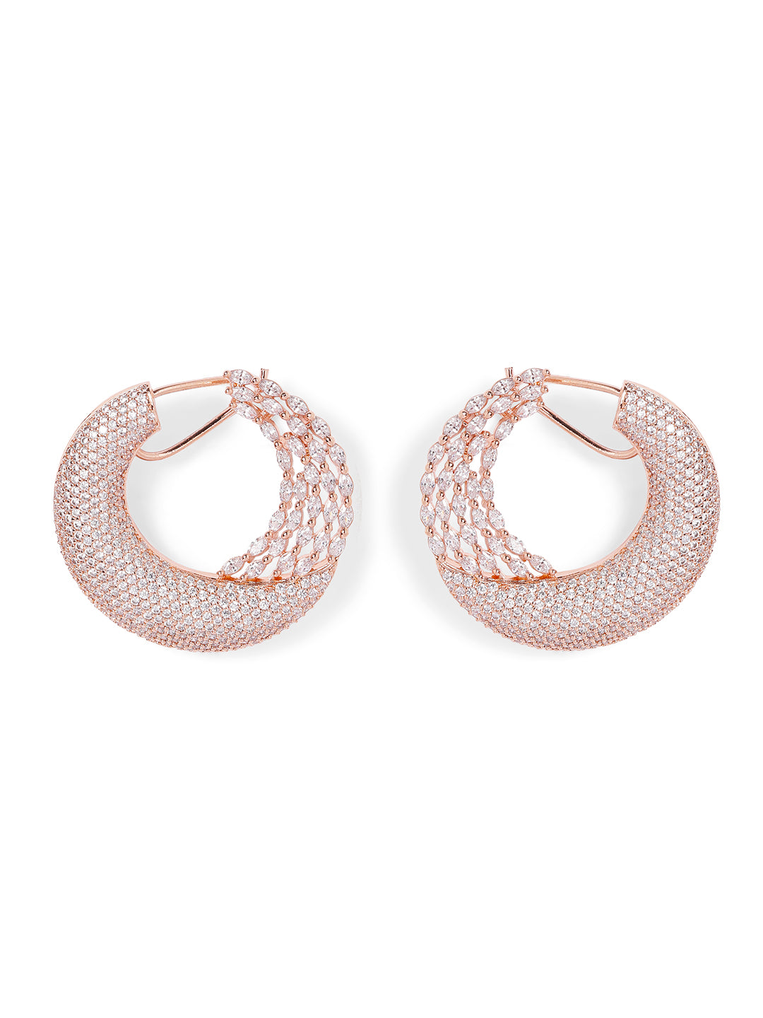 Rose Gold Colour Gold Plated AD Studs Earring