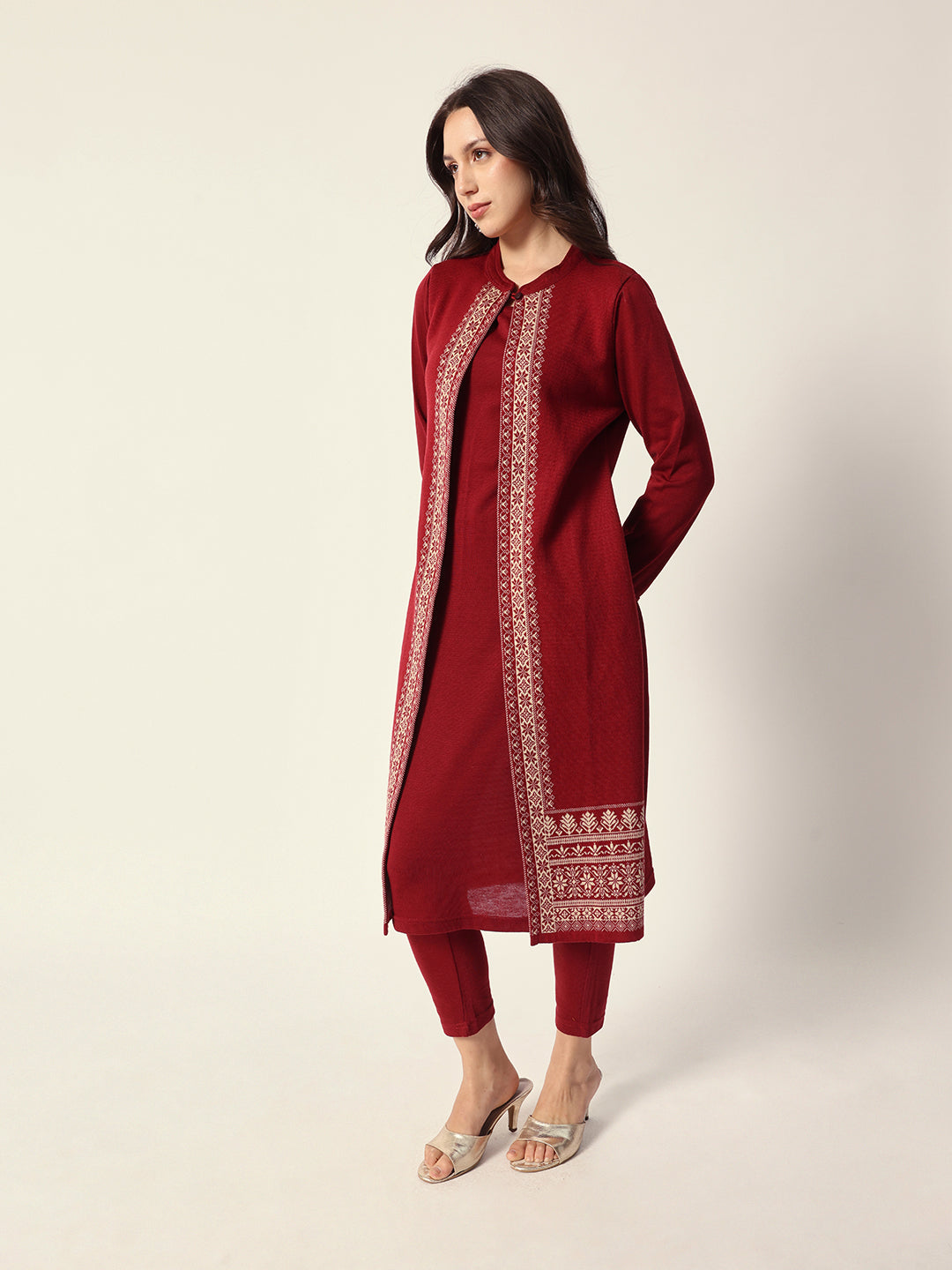 Woven Design Jacquard Kurta Straight Fit Kurta