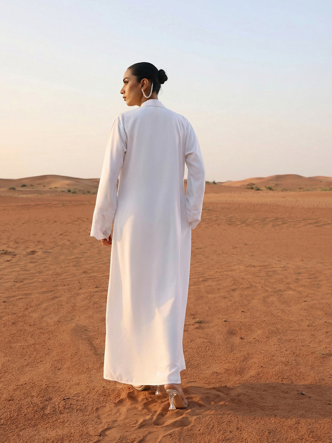 Rich Offwhite Relaxed Abaya With Hijab