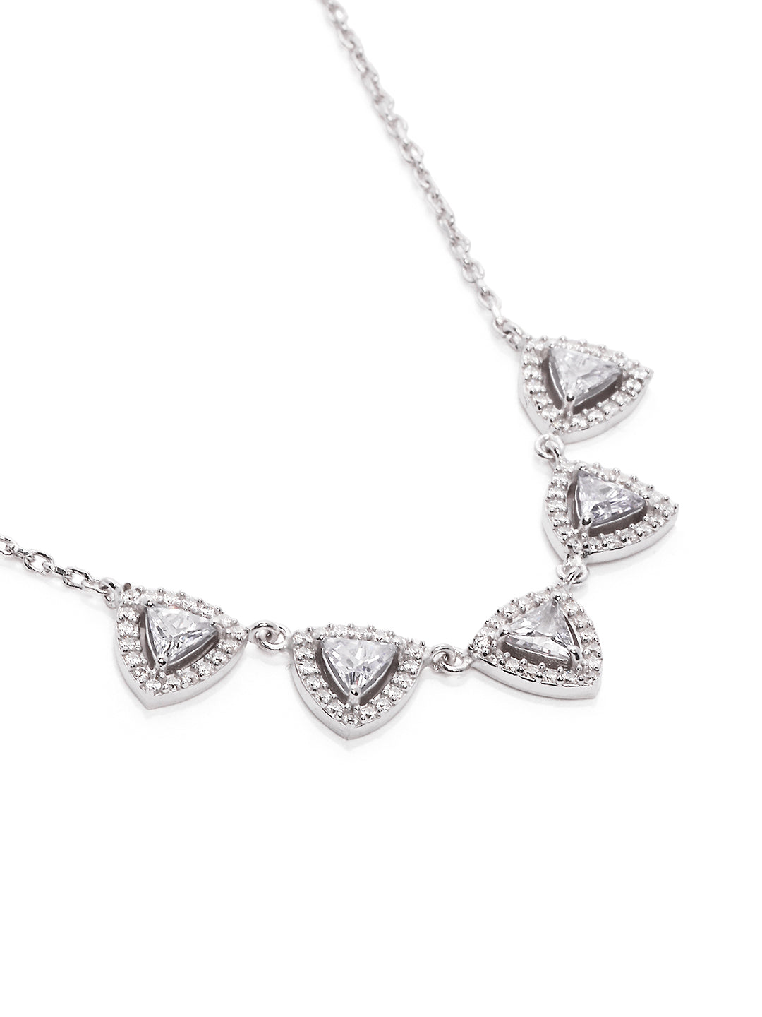 925 Silver Rodium Plated Zircon Fantasy Necklace