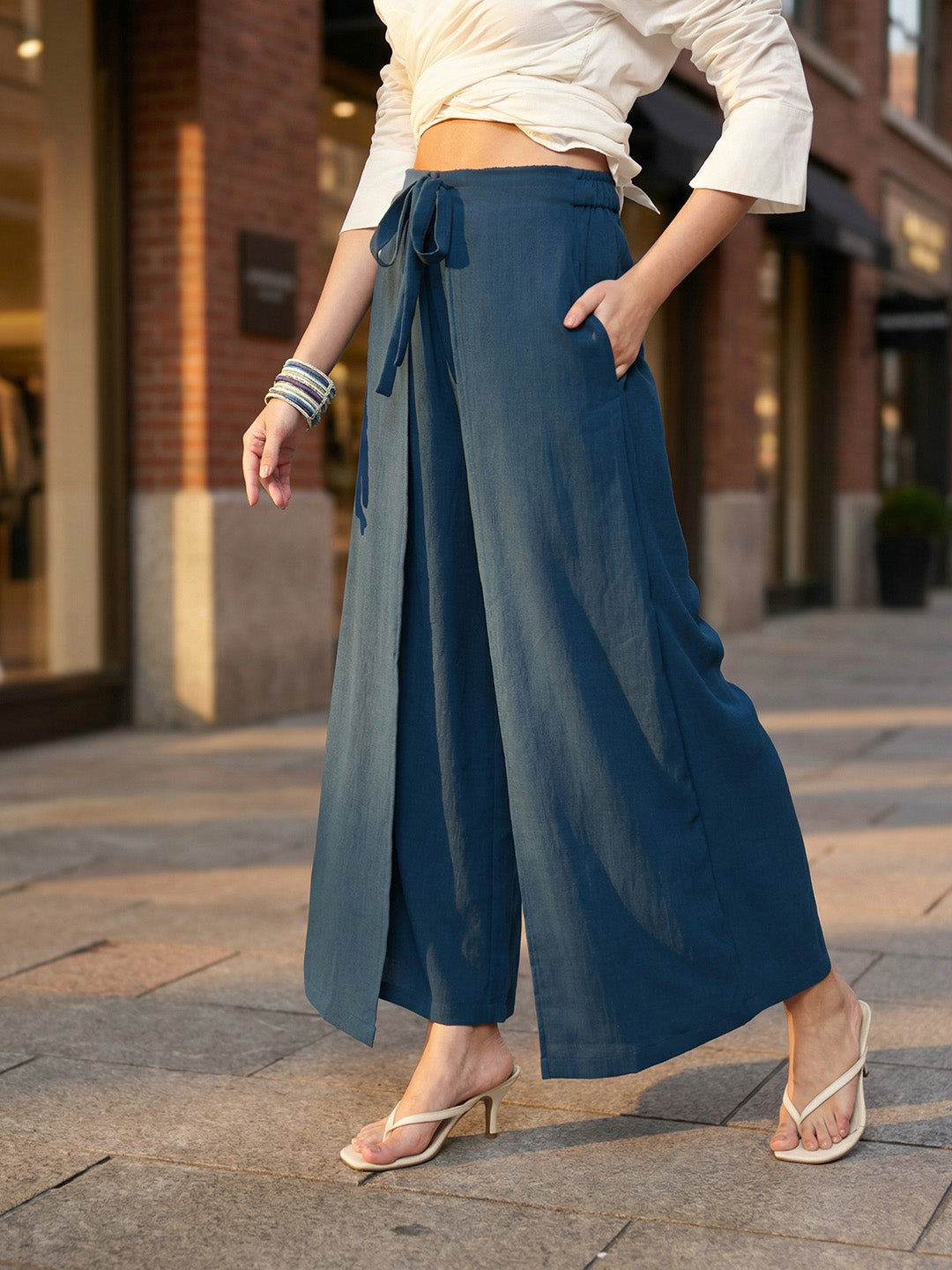 Comfy Navy Flared Trouser