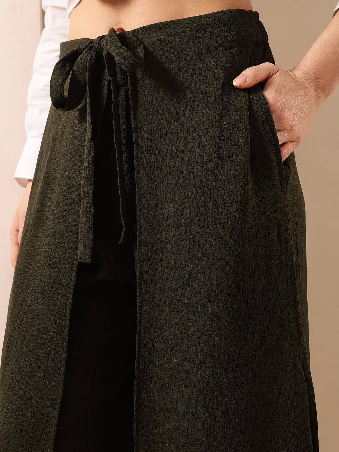 Comfy Olive green  Flared Trouser