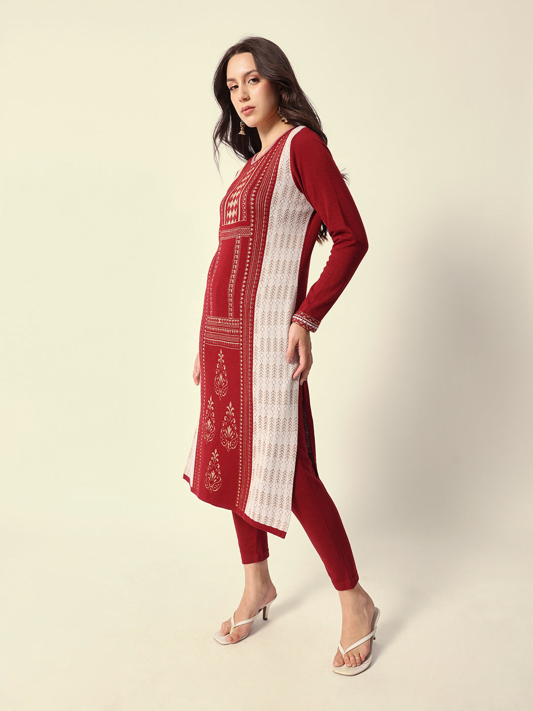 Woven Design Jacquard Kurta Straight Fit Kurta