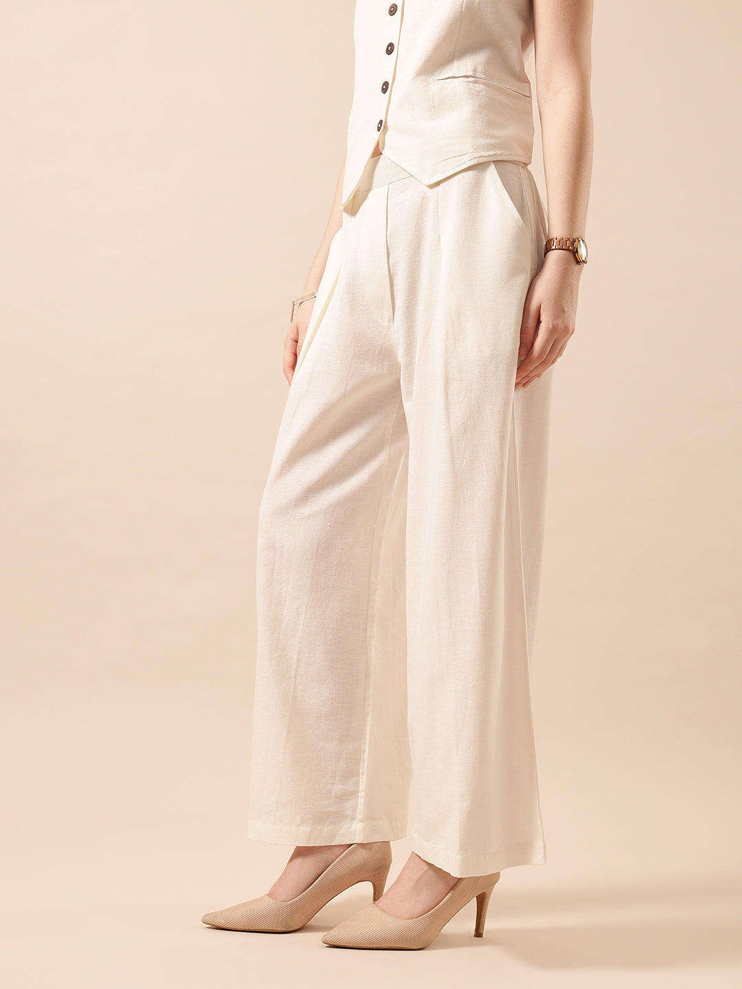Comfy Natural Flared Trouser