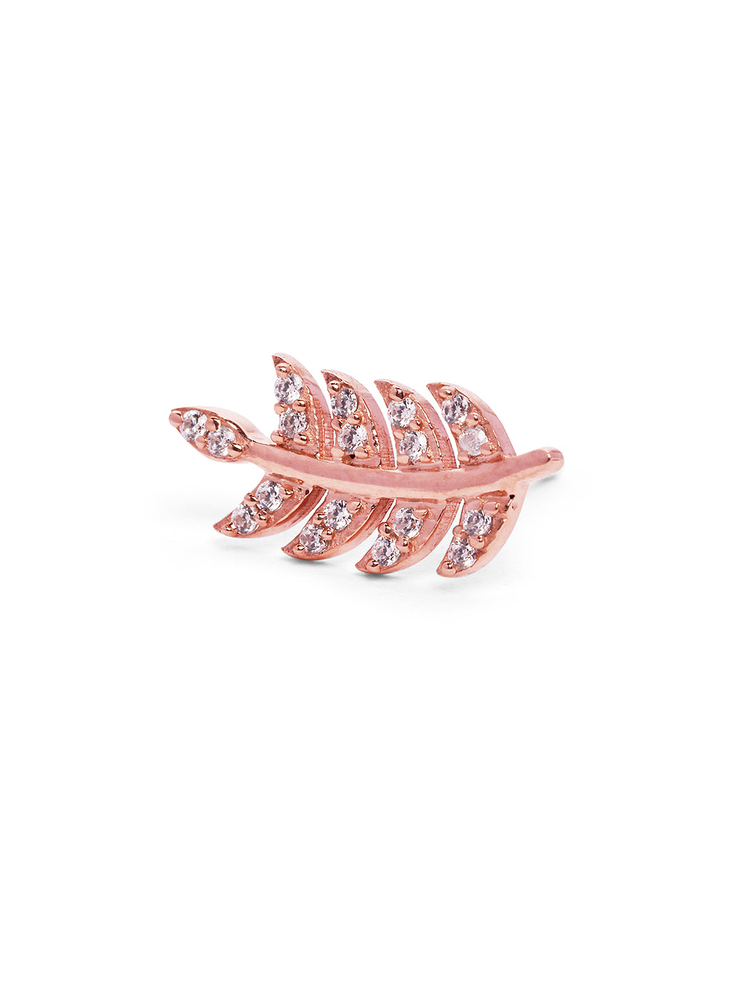 925 Silver Rose Gold Plated Zircon Stud Earring
