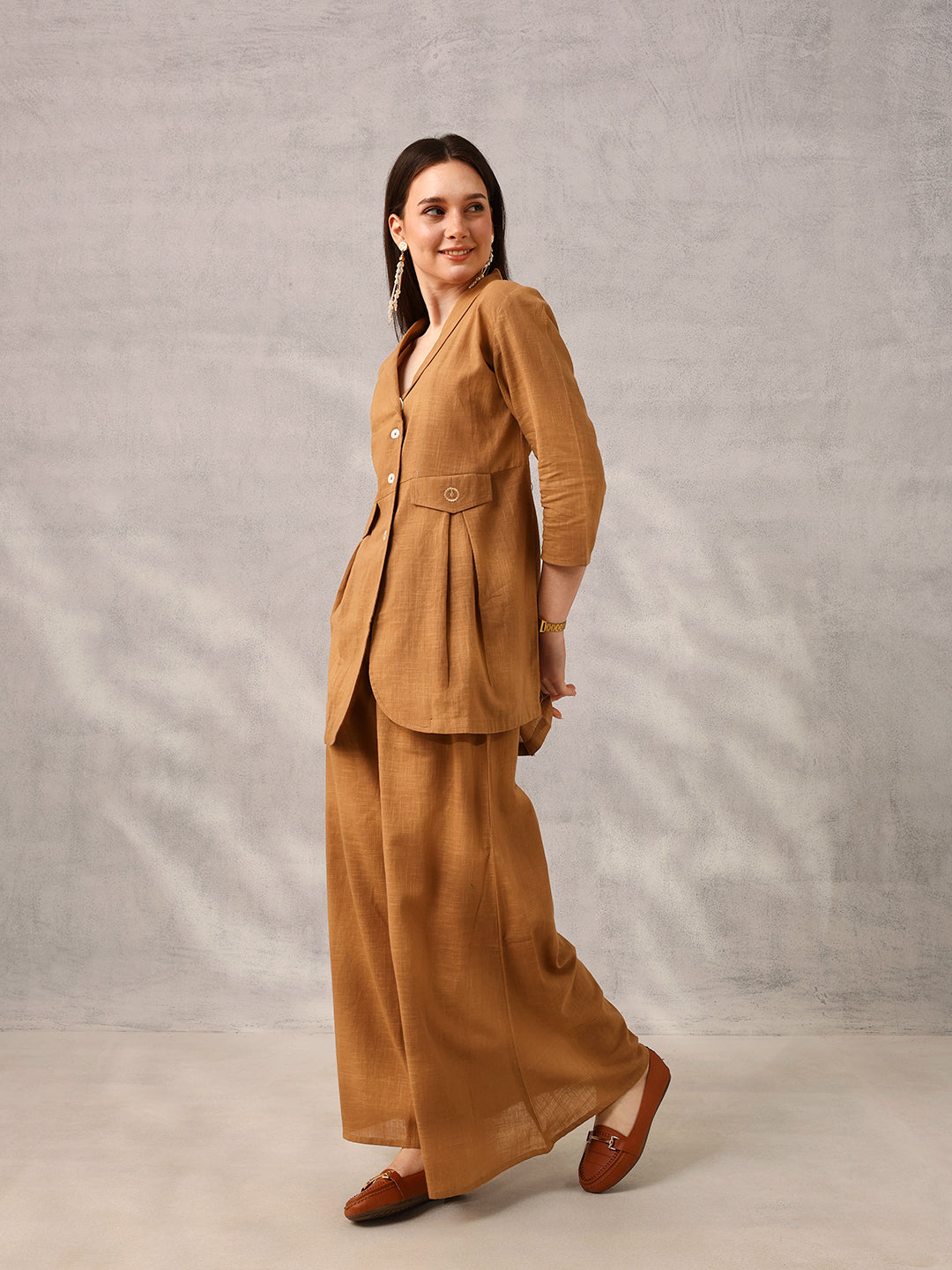 Brown Tailored Workwear Blazer with Trouser