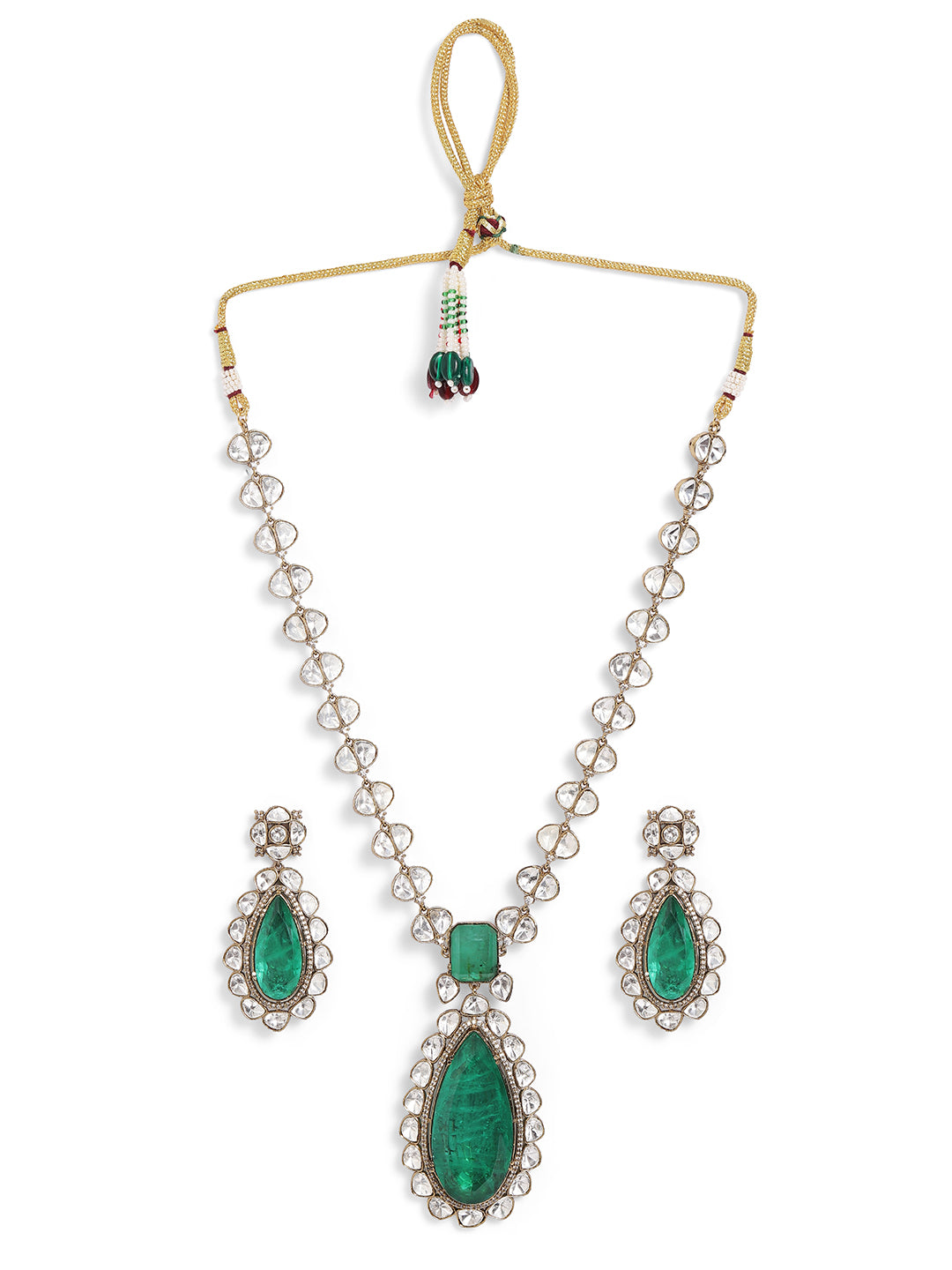 Ishin Green  Colour Gold Plated Jewellery set