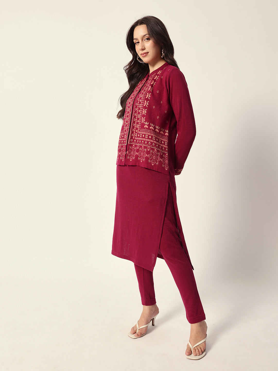 Woven Design Jacquard Kurta Straight Fit Kurta