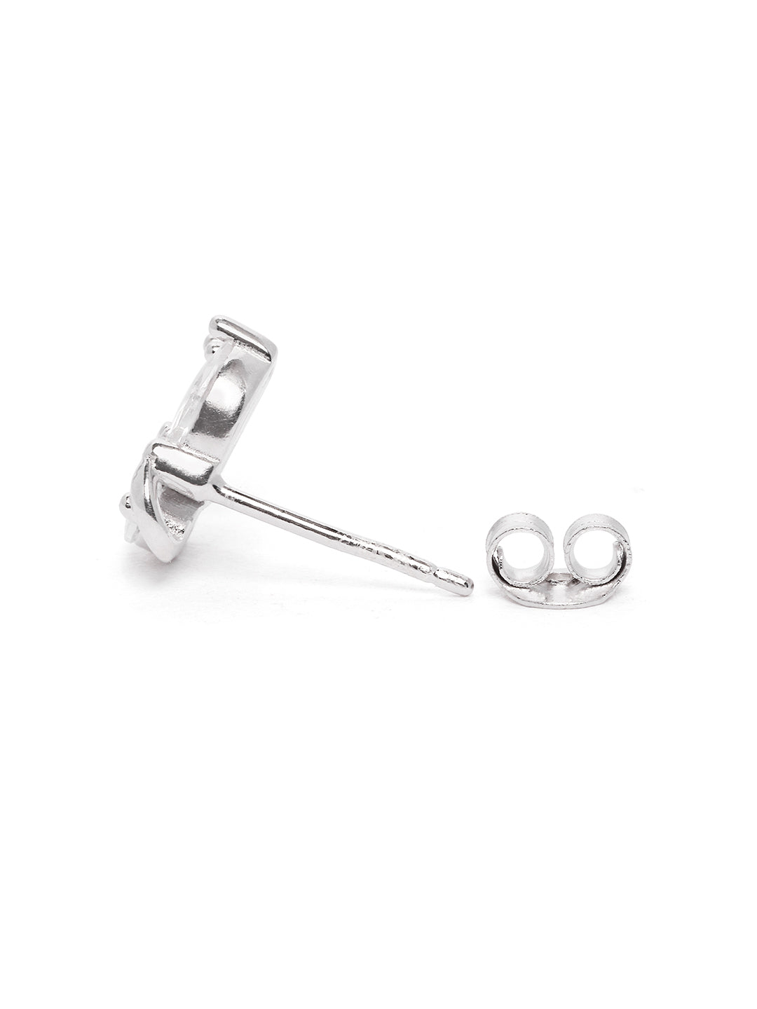 925 Silver Rodium Plated Zircon Stud Earring