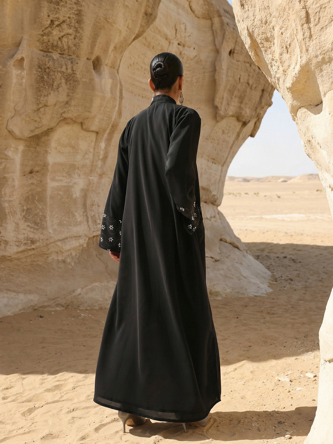 Rich Black Relaxed Abaya With Hijab