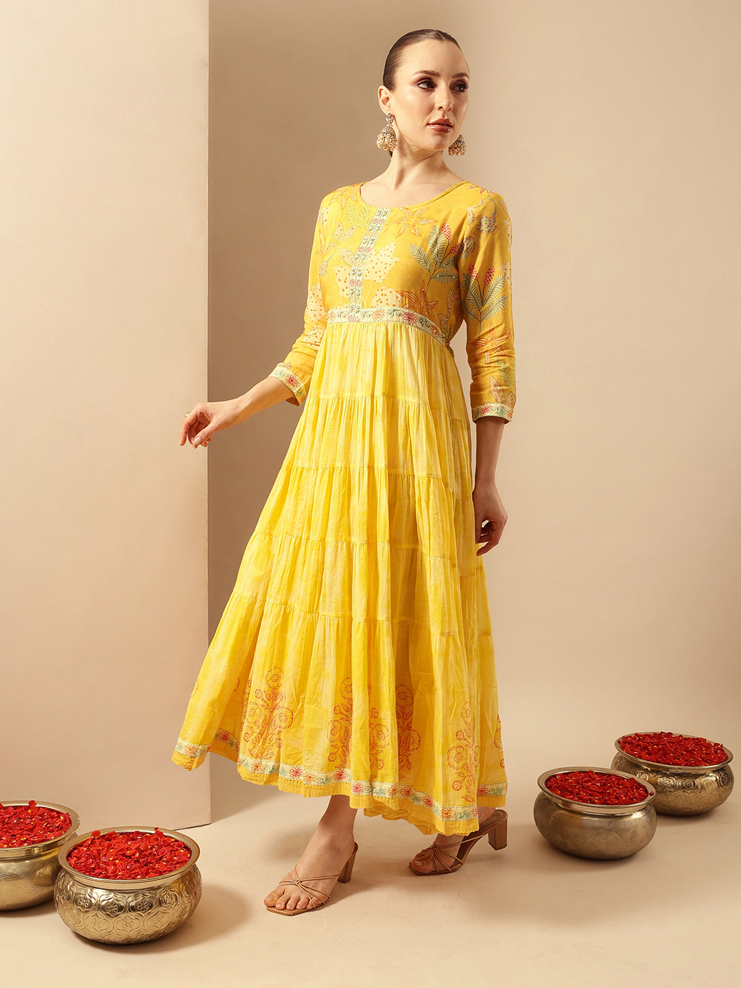 Comfy Mustard Fit & Flare Dresses