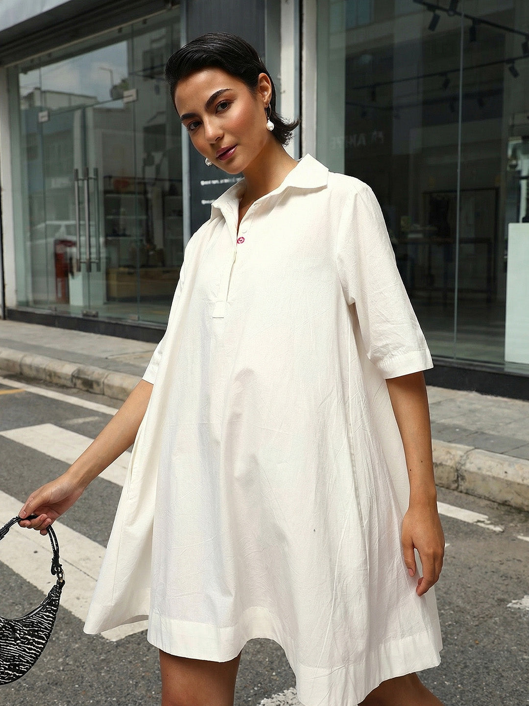 Comfy Off white A Line Dresses