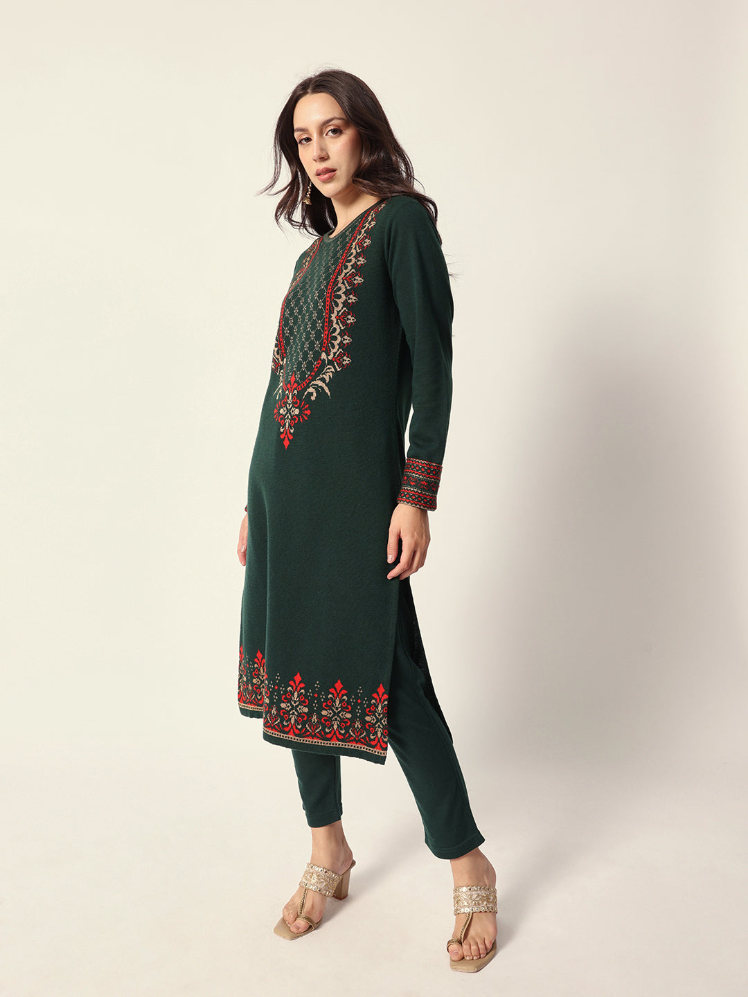 Woven Design Jacquard Kurta Straight Fit Kurta