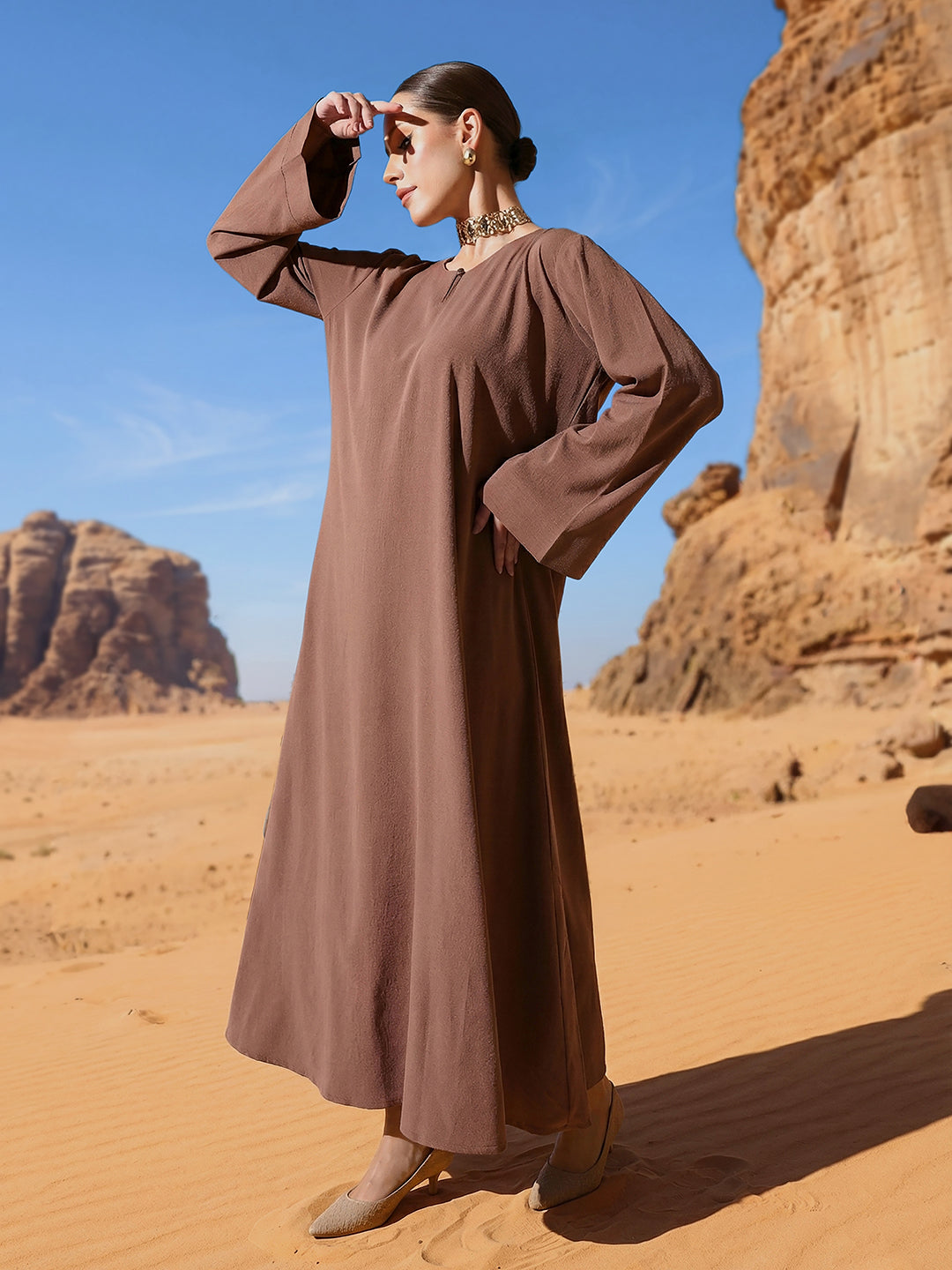 Rich Poly Georgette Embellished Regular Abaya with Hijab