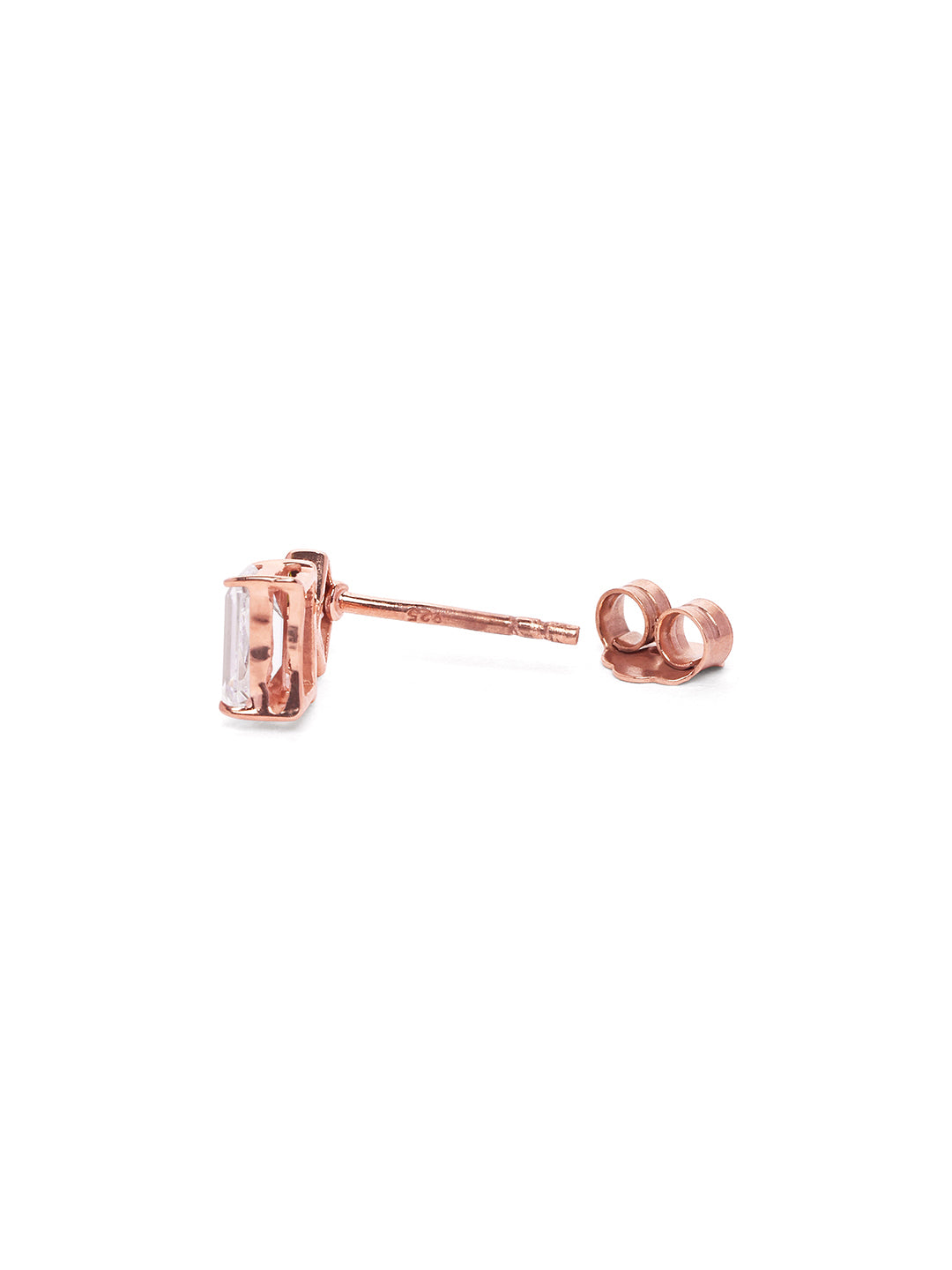 925 Silver Rose Gold Plated Zircon Stud Earring