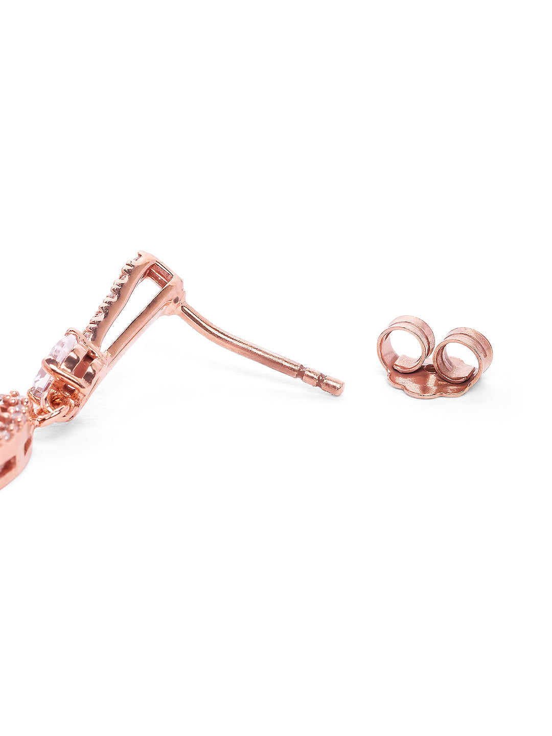 925 Silver Rose Gold Plated Zircon Drop Earring
