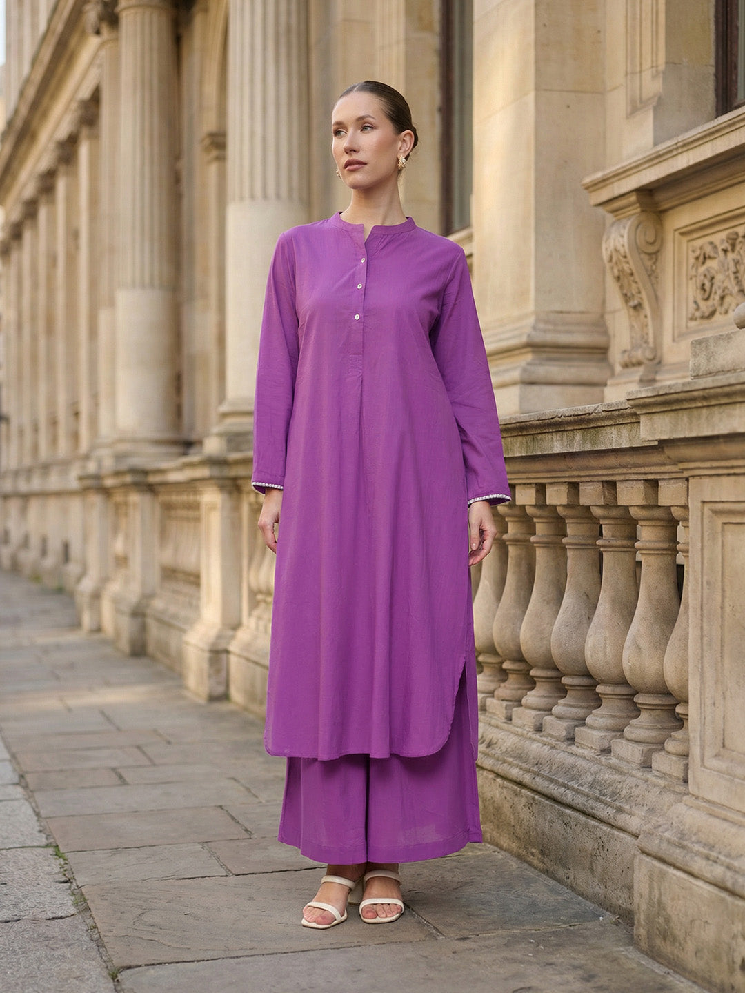 Comfy Purple Straight Kurta sets
