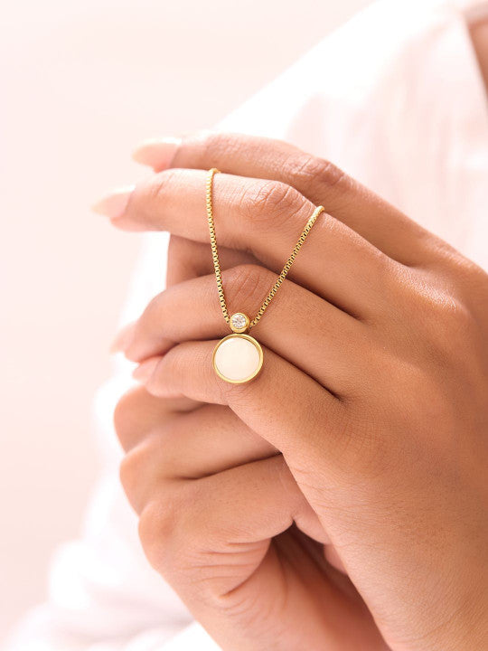Ishin White  Colour Gold Plated Pearl Chain