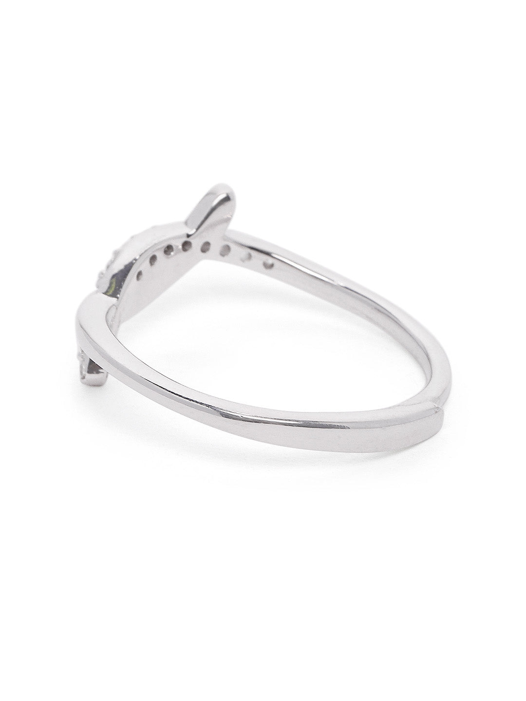925 Silver Rodium Plated Zircon Ring