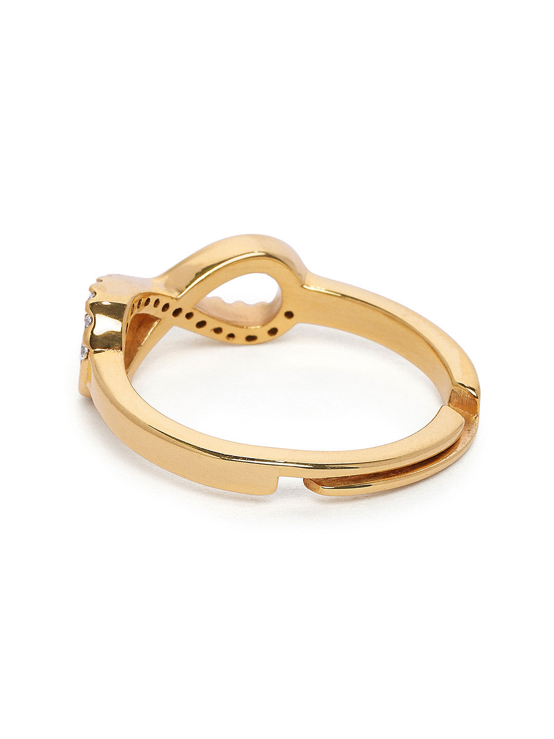 925 Silver Gold Plated Zircon Infinity Ring