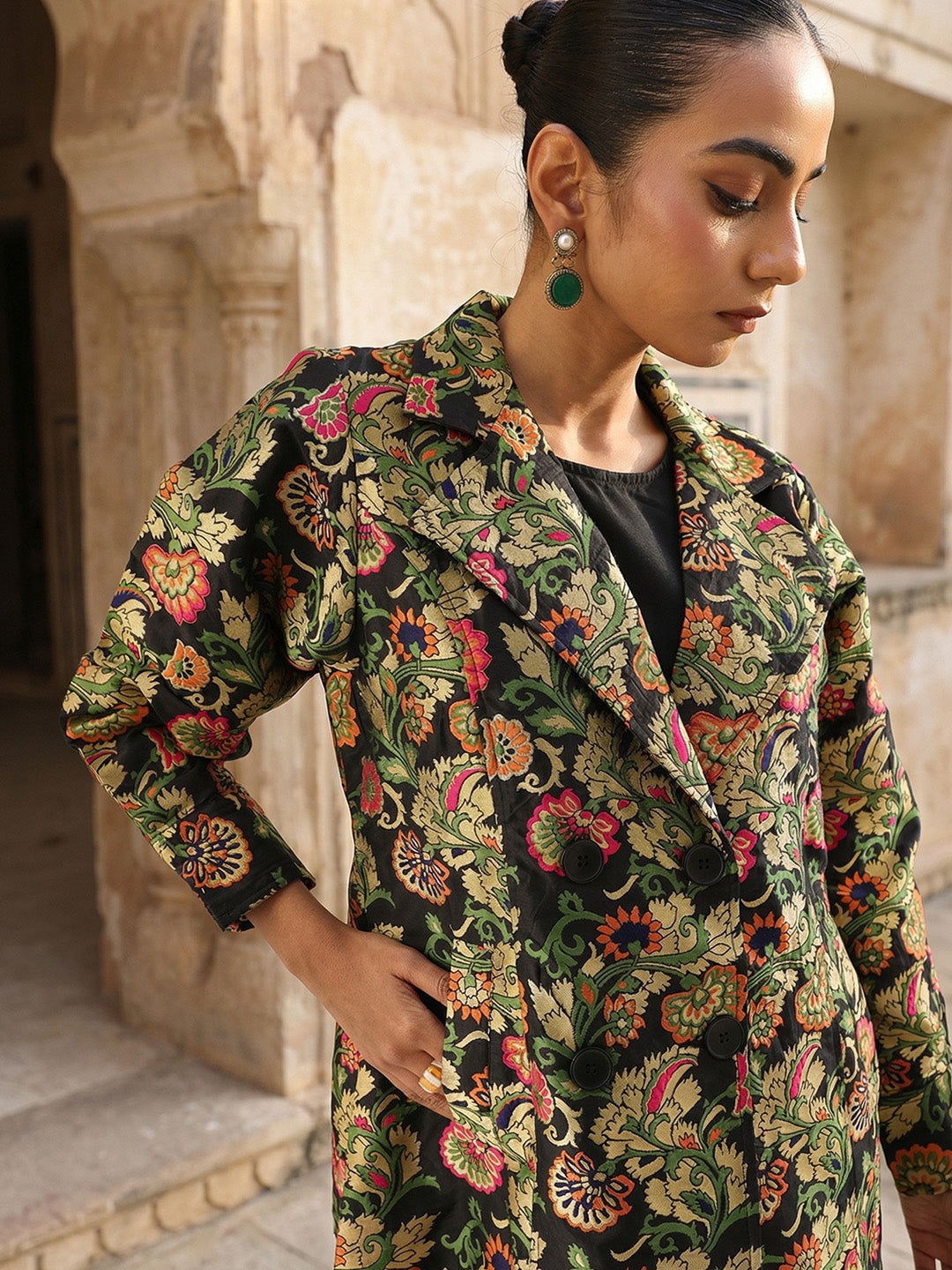 Rich Black Relaxed Abaya With Hijab