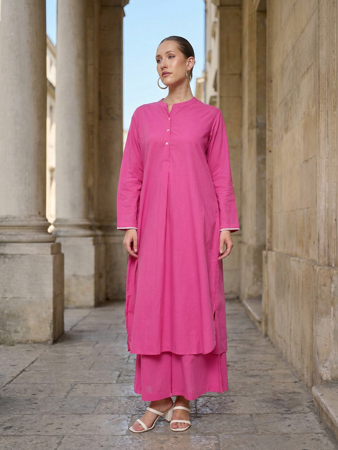 Comfy Pink Straight Kurta sets