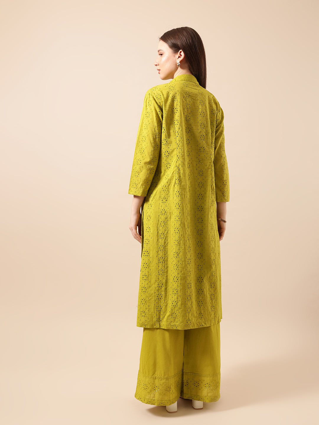 Graceful Avacado A Line Kurta Sets