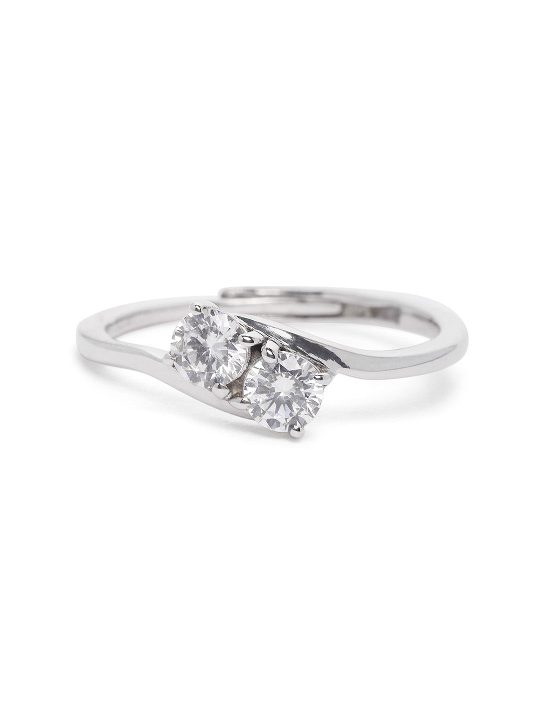 925 Silver Rodium Plated Zircon Ring