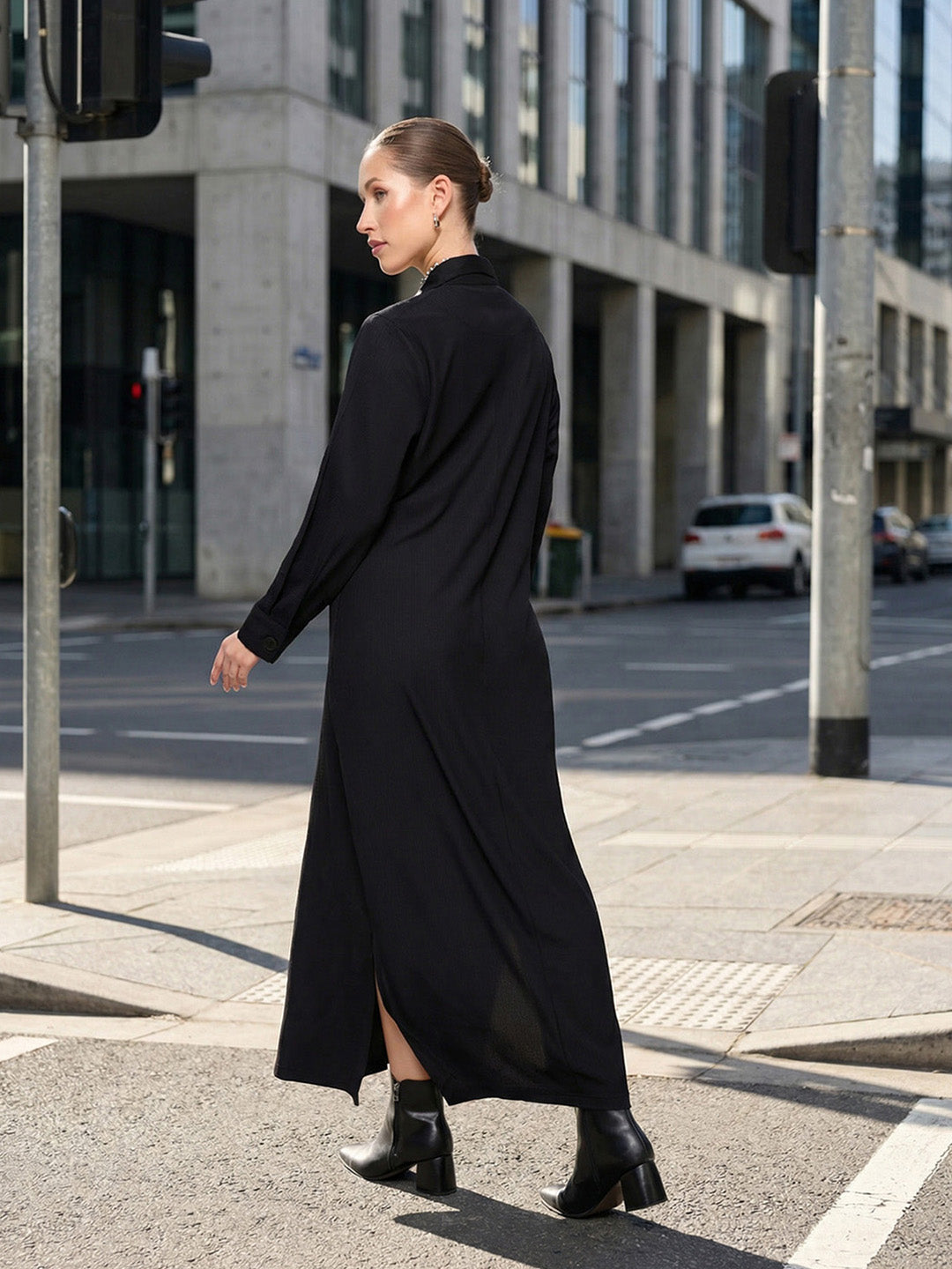 Rich Black Relaxed Abaya