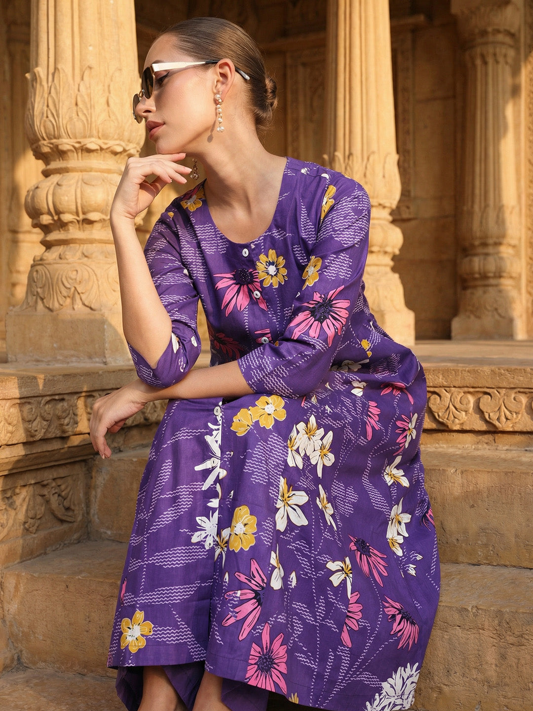 Comfy Purple A Line Kurta sets