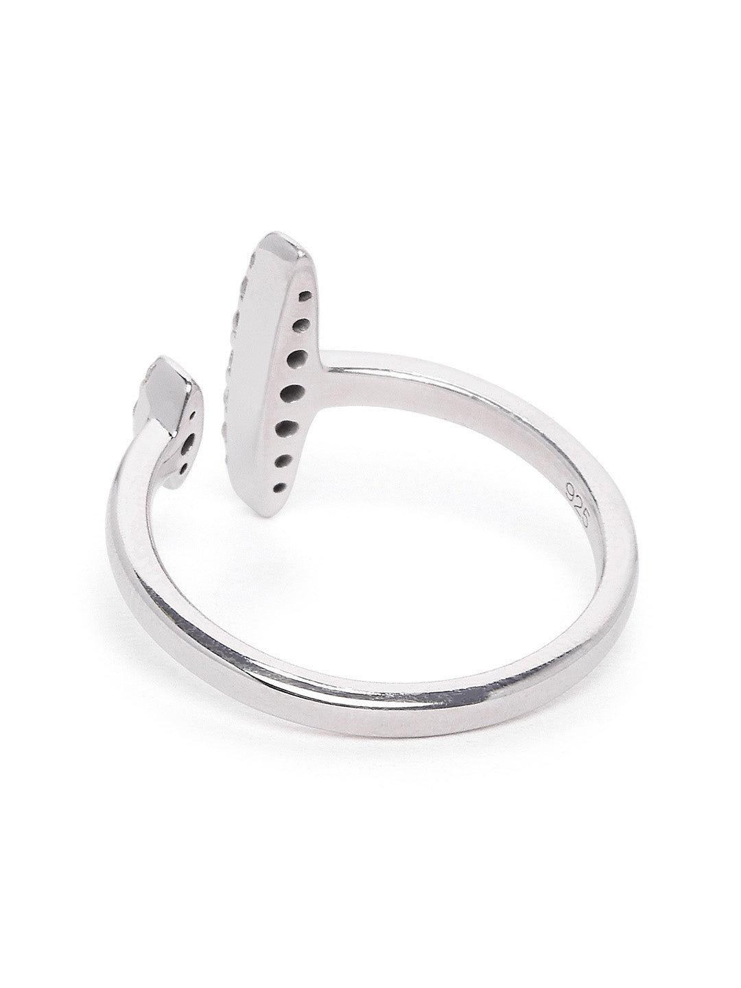 925 Silver Rodium Plated Zircon Ring