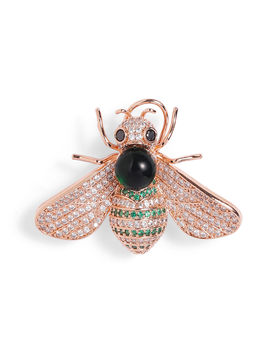 Black Colour Rose Gold Plated AD Studs Earring