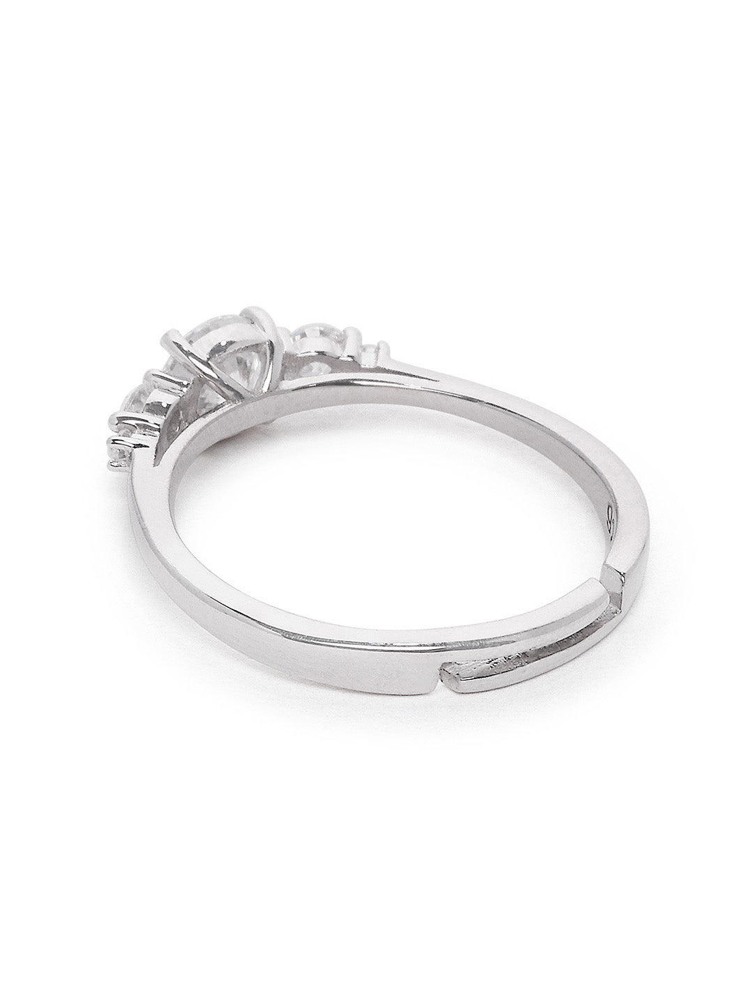 925 Silver Gold Plated Zircon Studded Ring