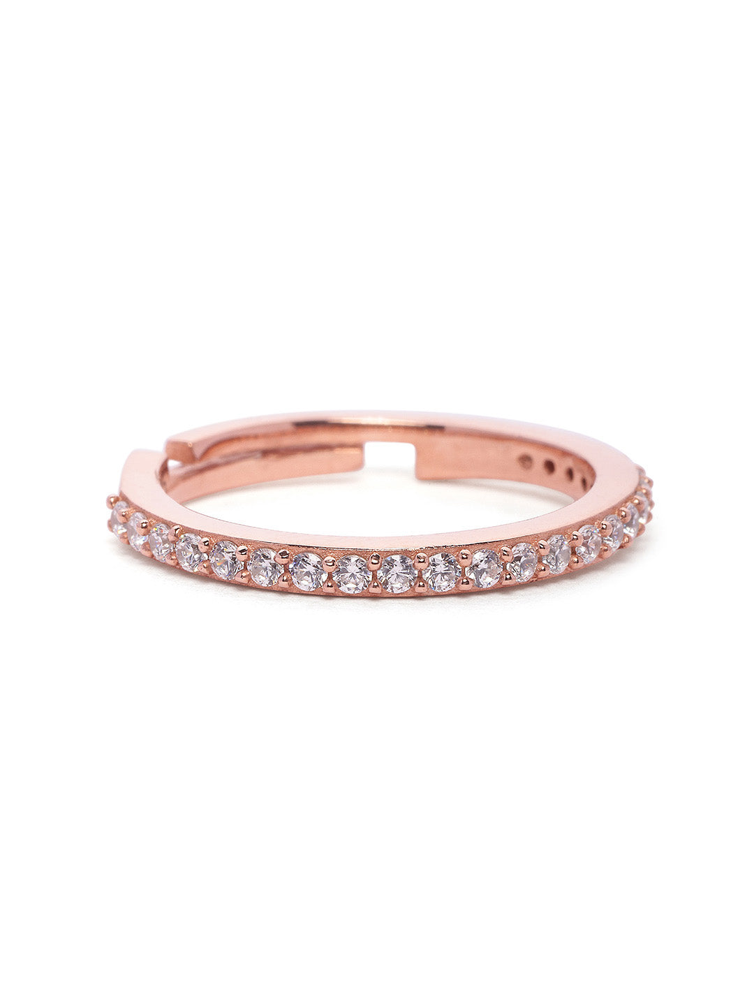 925 Silver Rose Gold Plated Zircon Ring
