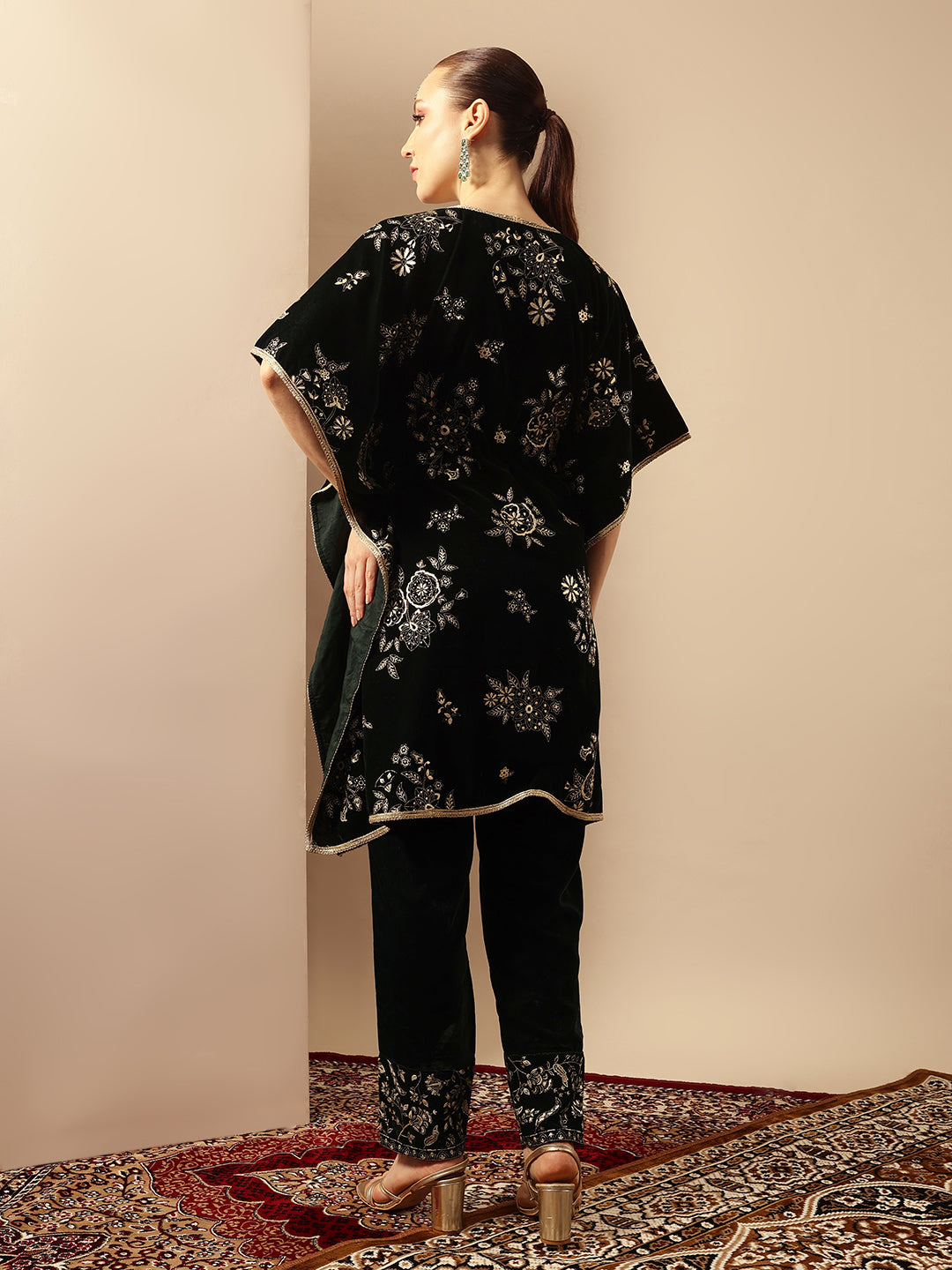 Rich Dark Green Kaftan Set Co-ords