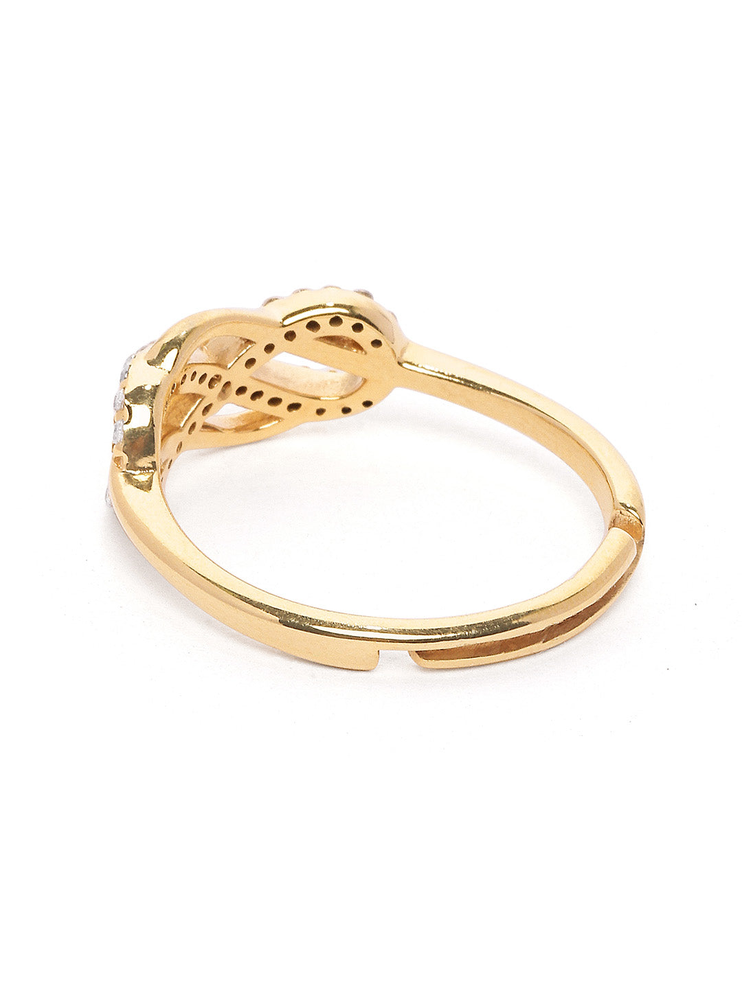 925 Silver Gold Plated Zircon Ring