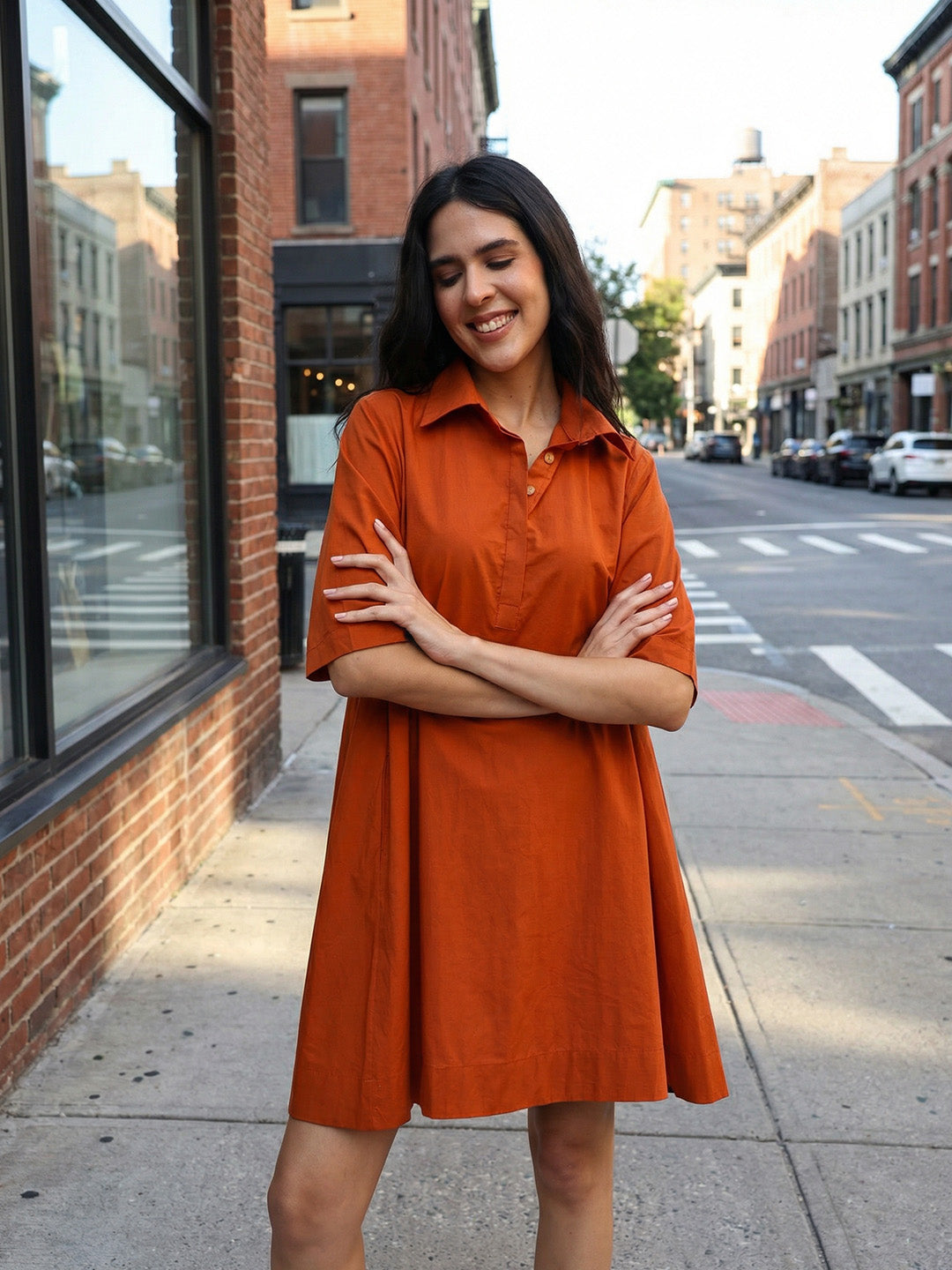 Comfy Rust A Line Dresses
