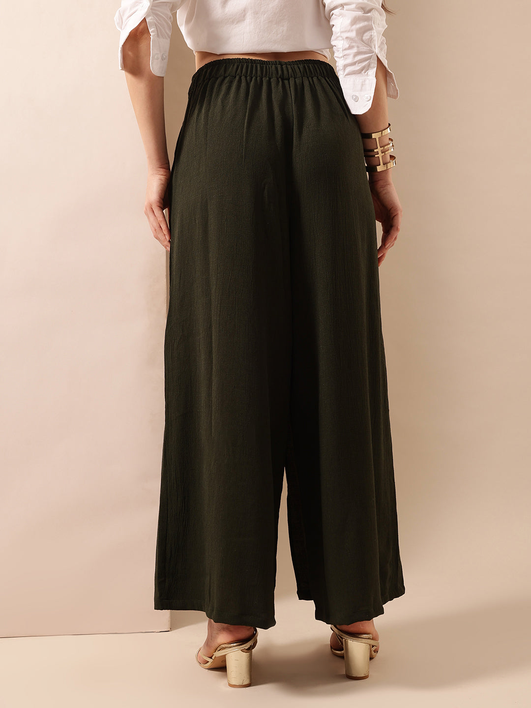 Comfy Olive green  Flared Trouser