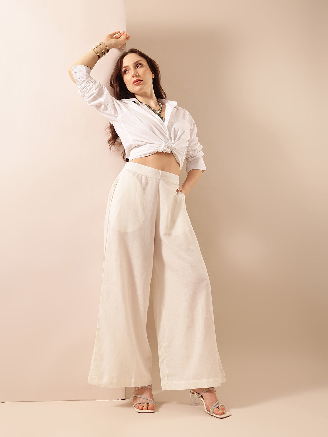 Comfy Natural  Flared Trouser