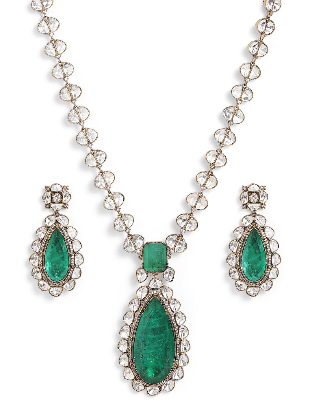 Ishin Green  Colour Gold Plated Jewellery set